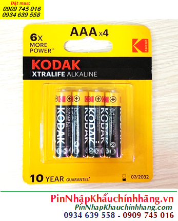 Kodak LR03 MN2400, Pin đũa AAA 1.5v alkaline Kodak LR03 MN2400 chính hãng (Loại vỉ 4viên)